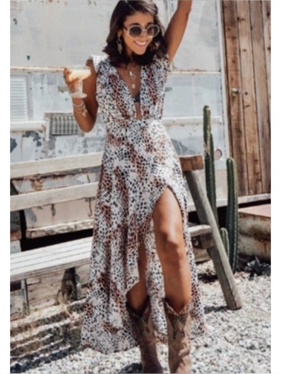 Kivari Dresses & Skirts - KIVARI | NEW Zephyr Wrap Maxi Dress in Leopard Print, Size Medium
